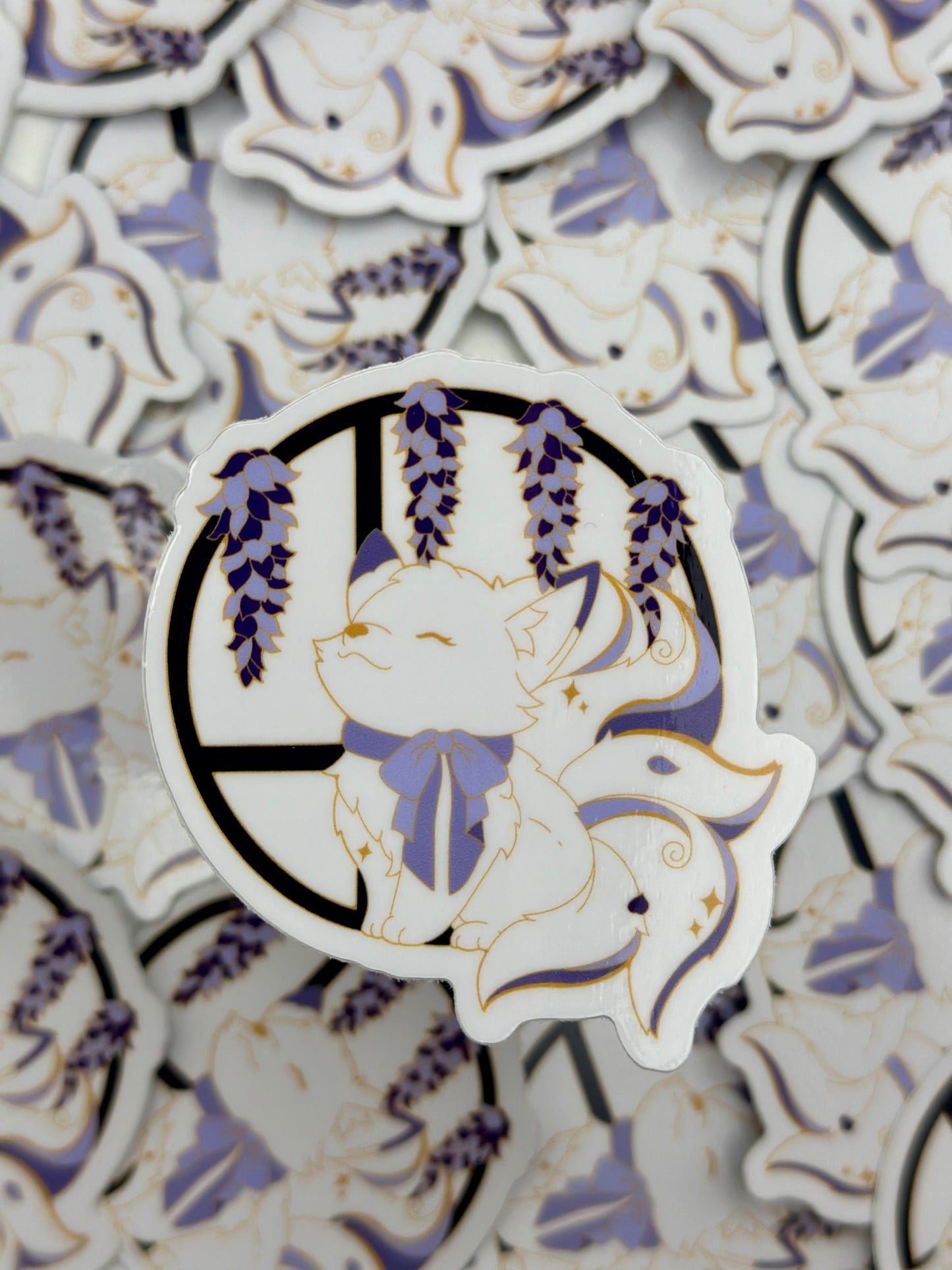 Wisteria Kitsune Sticker