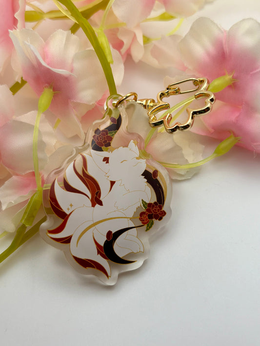 Rosy Kitsune Keychain