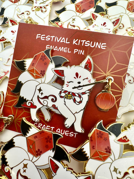 Festival Kitsune Premium Pin