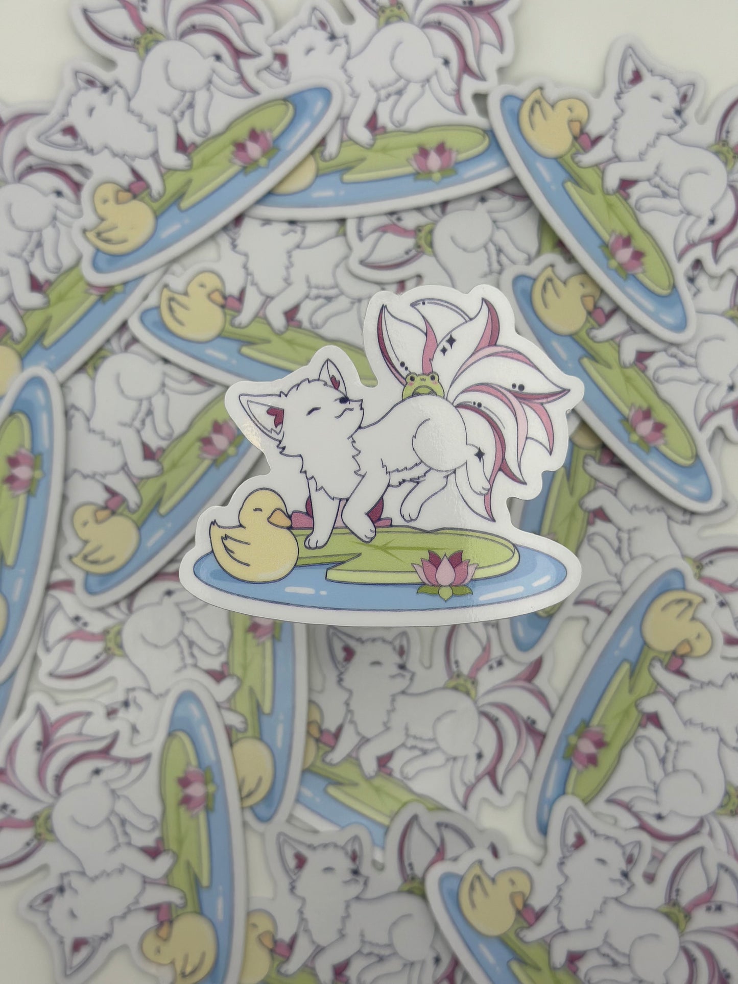 Lotus Kitsune Sticker