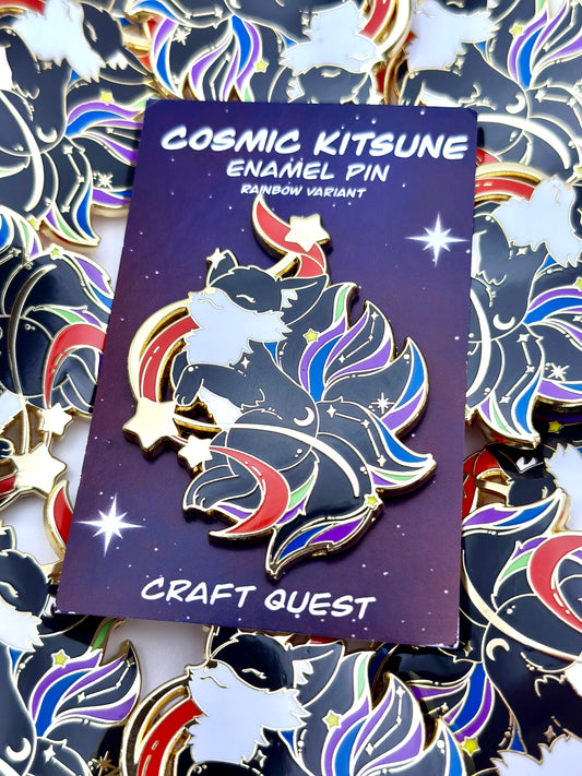 Cosmic Kitsune Pin-Rainbow