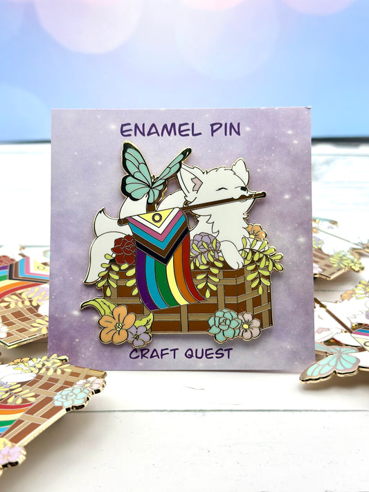 Pride Kitsune Enamel Pin
