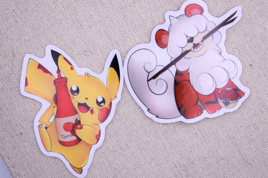 Pokemon Stickers- Pikachu/Hisuian Growlithe