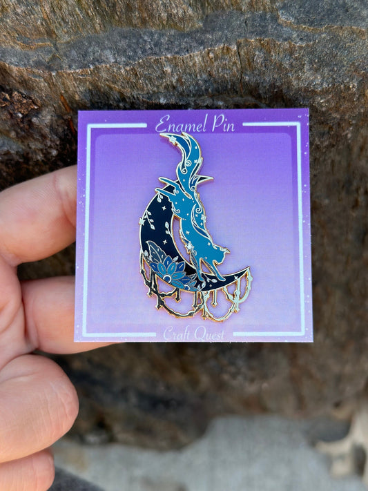 Lunar Cat Enamel Pin