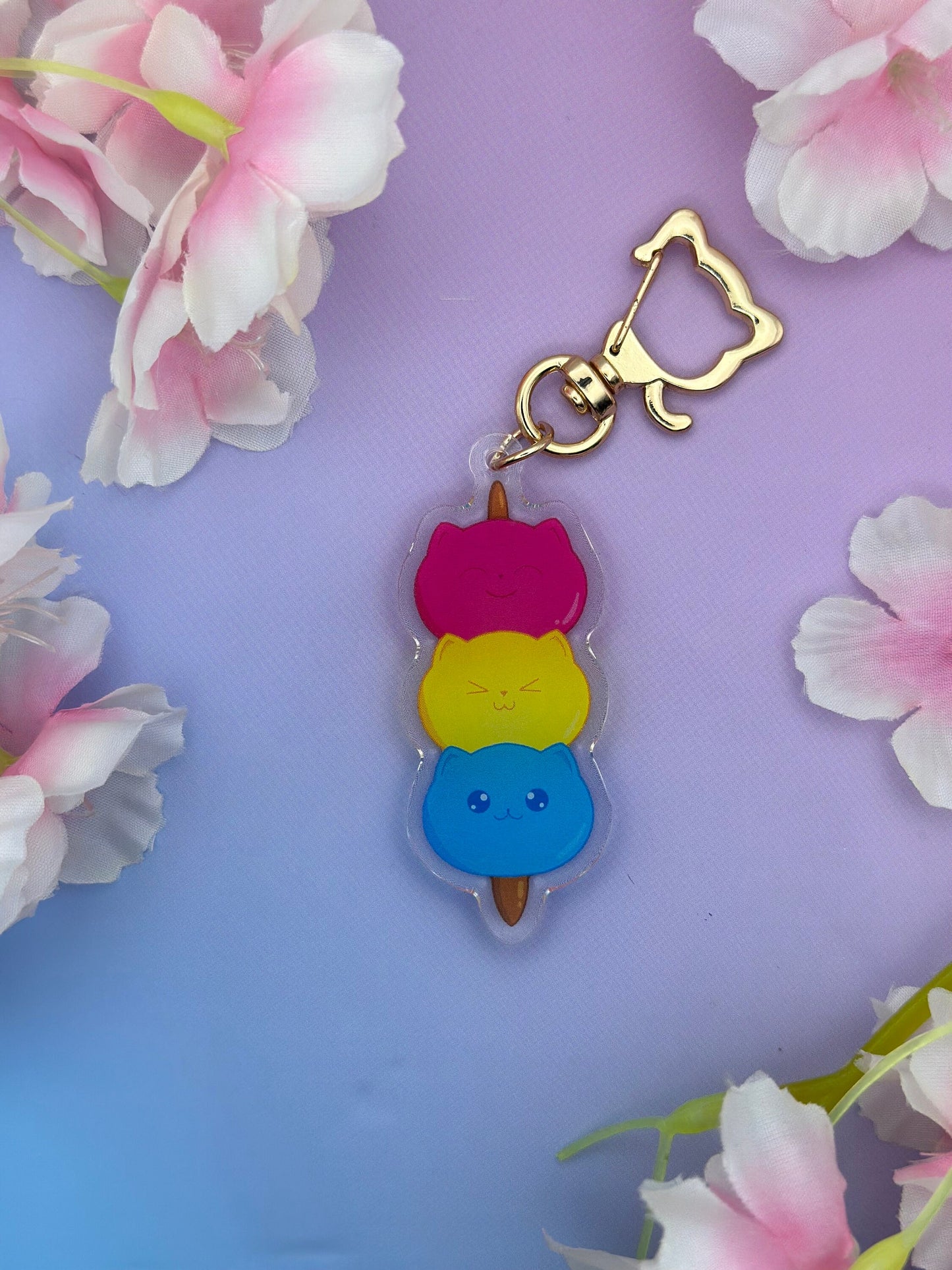 Kitty Dango Pride Keychains