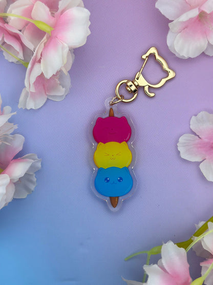 Kitty Dango Pride Keychains