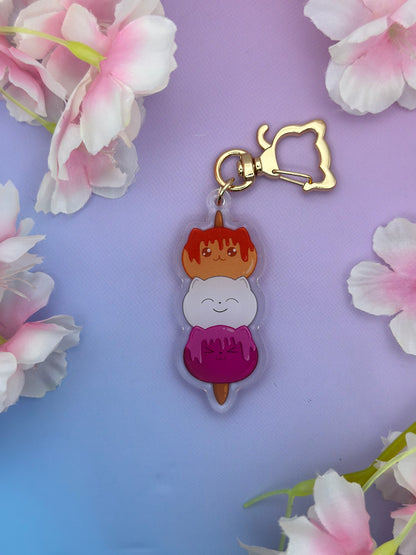 Kitty Dango Pride Keychains