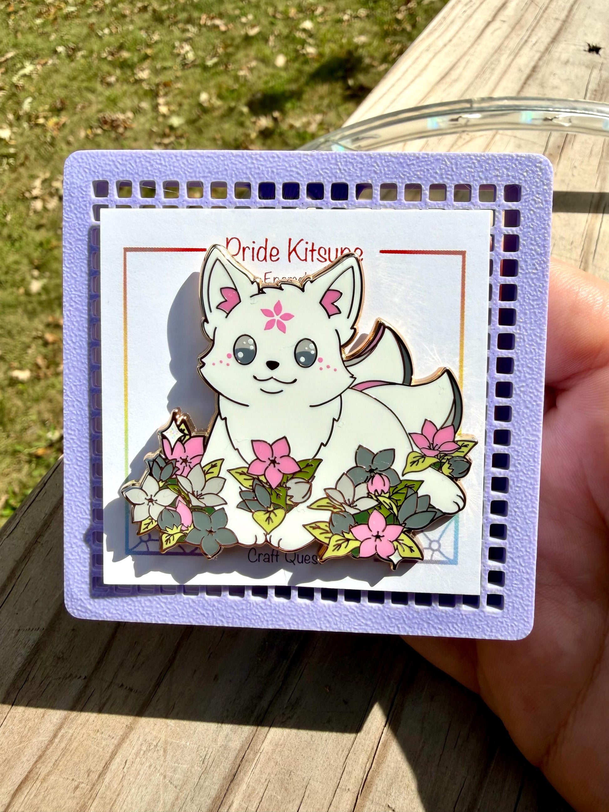 Bloom- Pride Kitsune Pin