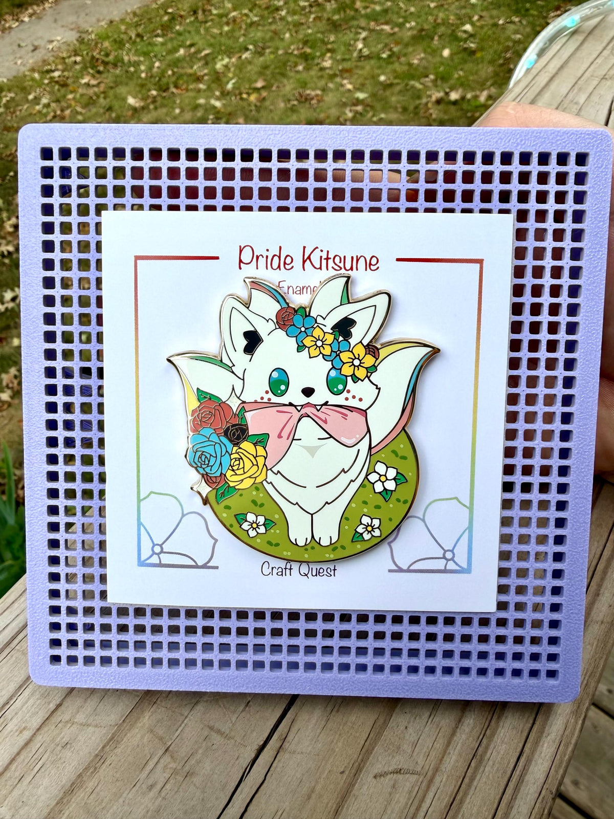 Blossom- Disability Pride Kitsune Pin