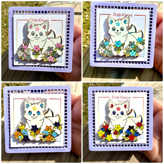 Bloom- Pride Kitsune Pin