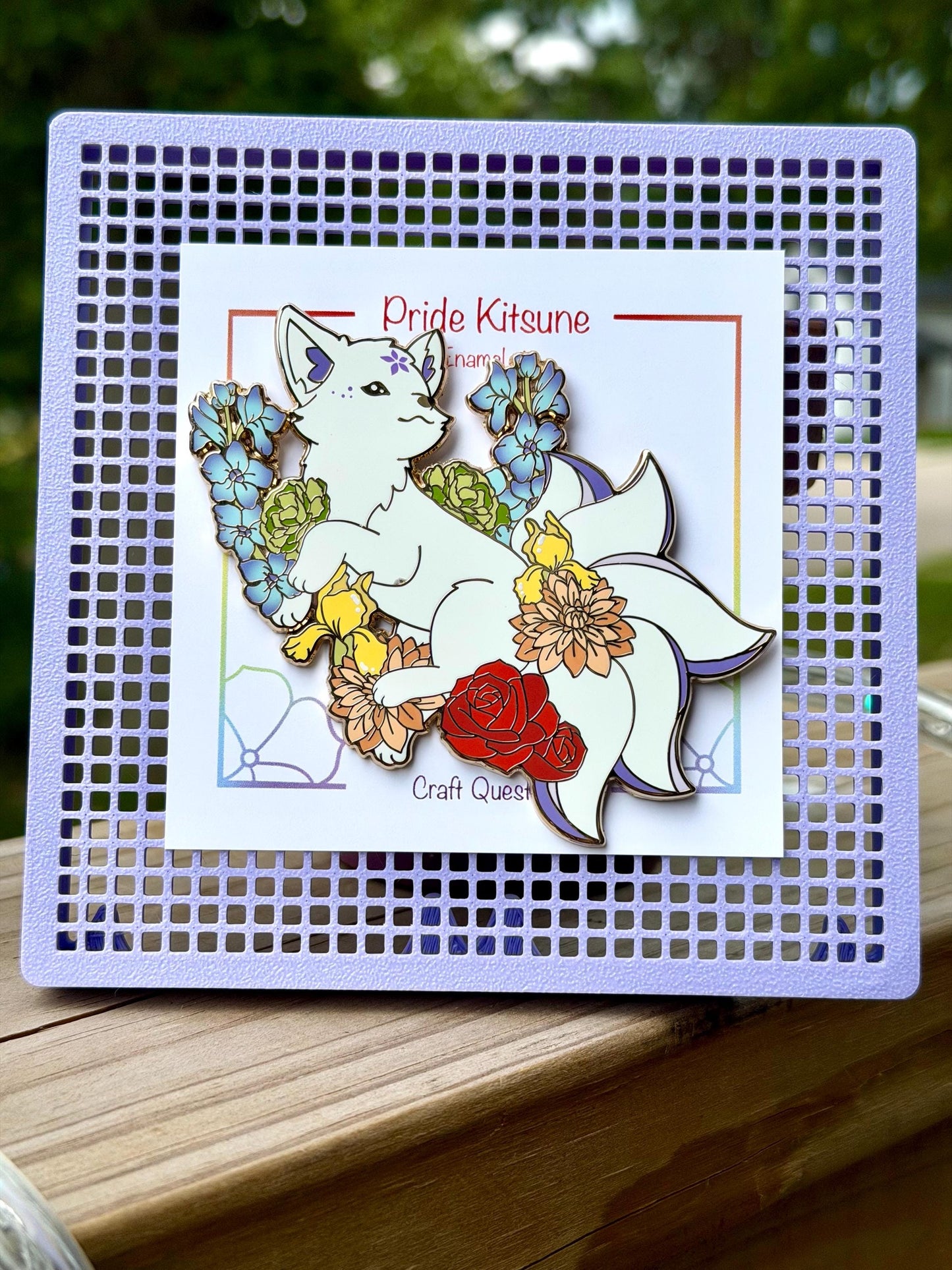 Pride Bouquet Kitsune Pin