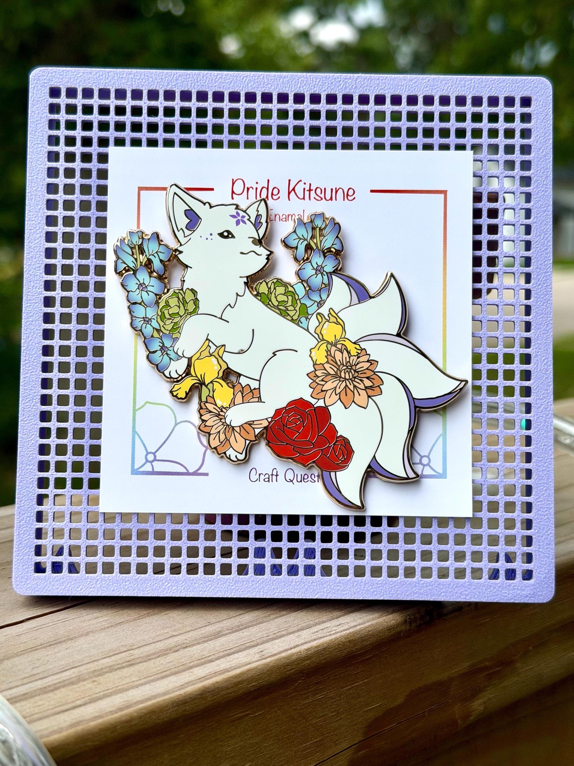 Pride Bouquet Kitsune Pin