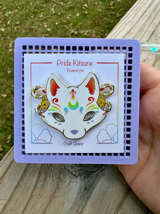 Pride Mask Kitsune Pin