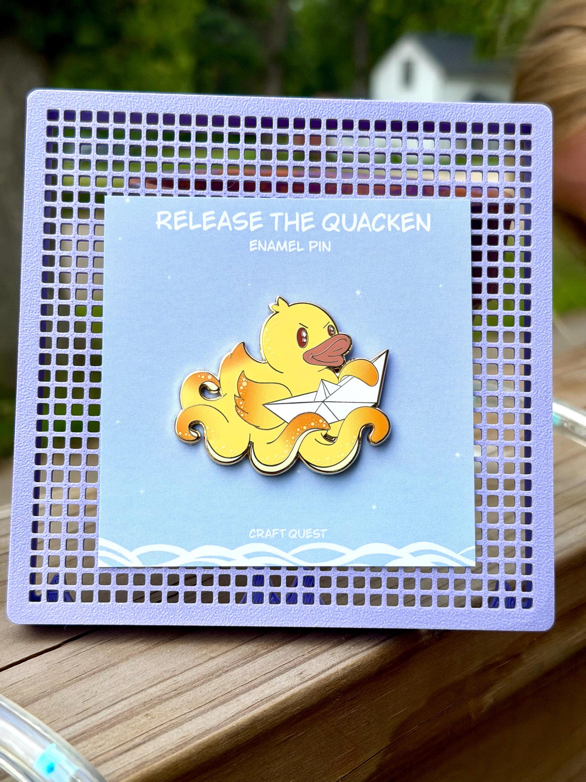 Paper Boat Quacken Enamel Pin